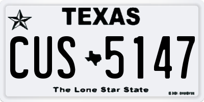 TX license plate CUS5147