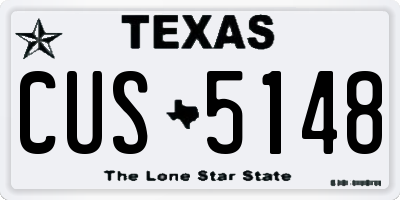 TX license plate CUS5148