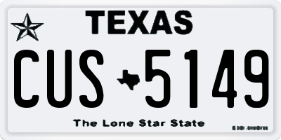 TX license plate CUS5149