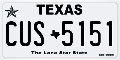TX license plate CUS5151
