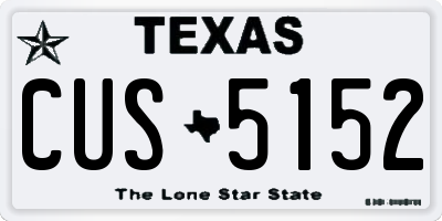 TX license plate CUS5152