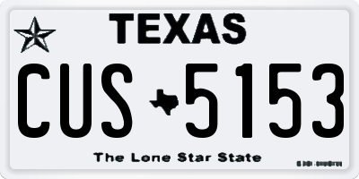 TX license plate CUS5153