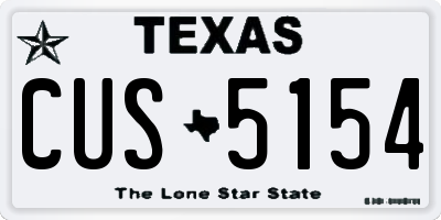 TX license plate CUS5154