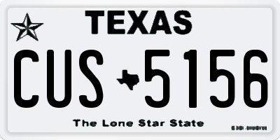 TX license plate CUS5156