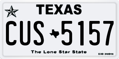TX license plate CUS5157