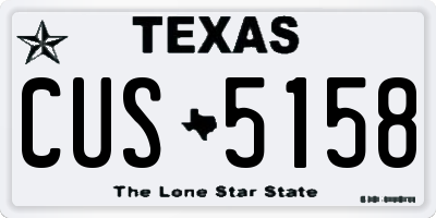 TX license plate CUS5158
