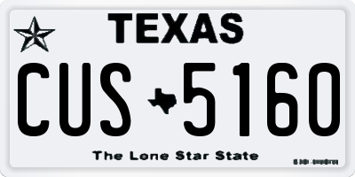 TX license plate CUS5160