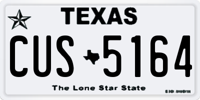 TX license plate CUS5164