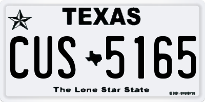 TX license plate CUS5165