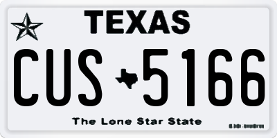 TX license plate CUS5166