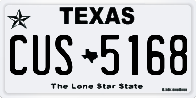 TX license plate CUS5168