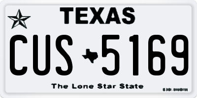 TX license plate CUS5169