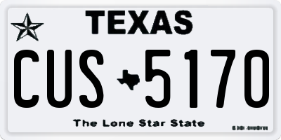 TX license plate CUS5170
