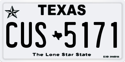 TX license plate CUS5171
