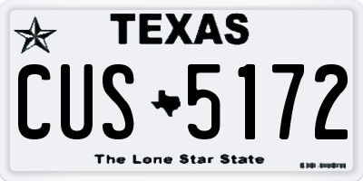 TX license plate CUS5172