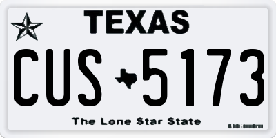 TX license plate CUS5173