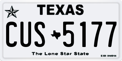 TX license plate CUS5177