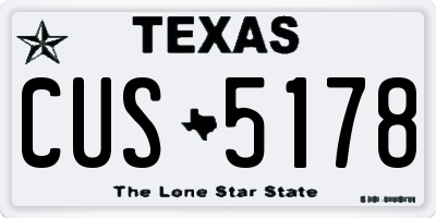 TX license plate CUS5178