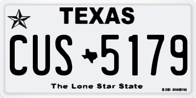 TX license plate CUS5179