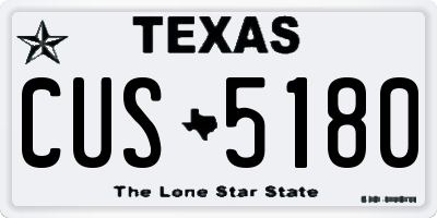 TX license plate CUS5180