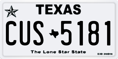 TX license plate CUS5181