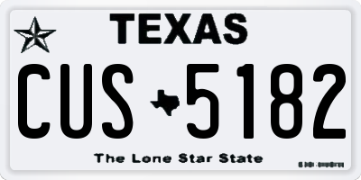 TX license plate CUS5182