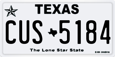 TX license plate CUS5184