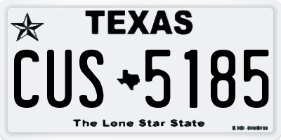 TX license plate CUS5185