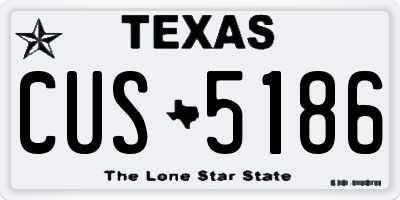 TX license plate CUS5186