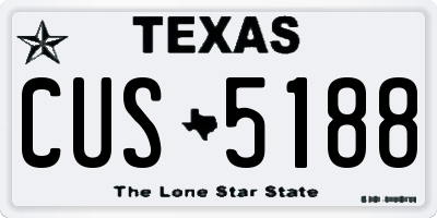TX license plate CUS5188