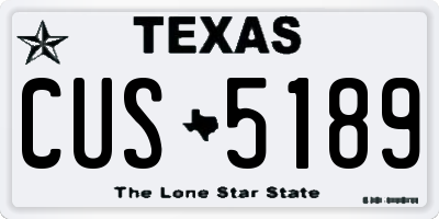 TX license plate CUS5189