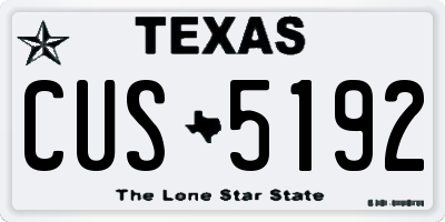 TX license plate CUS5192