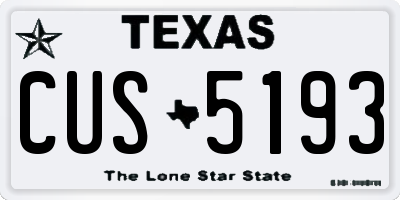 TX license plate CUS5193