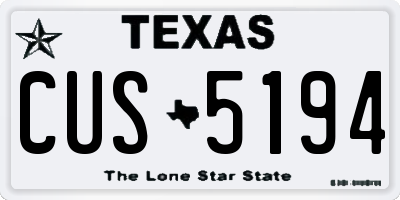TX license plate CUS5194