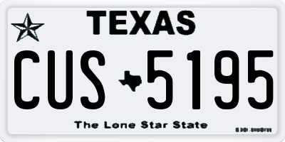 TX license plate CUS5195