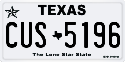 TX license plate CUS5196
