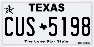 TX license plate CUS5198