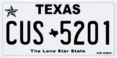 TX license plate CUS5201