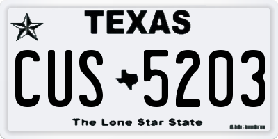 TX license plate CUS5203