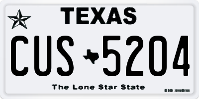 TX license plate CUS5204