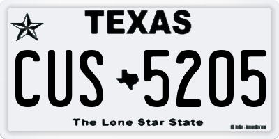 TX license plate CUS5205