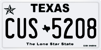 TX license plate CUS5208