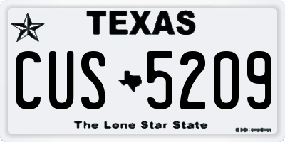 TX license plate CUS5209