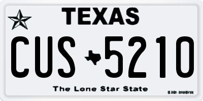 TX license plate CUS5210