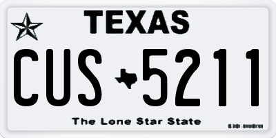 TX license plate CUS5211