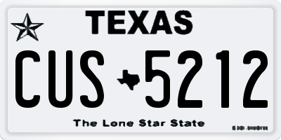TX license plate CUS5212
