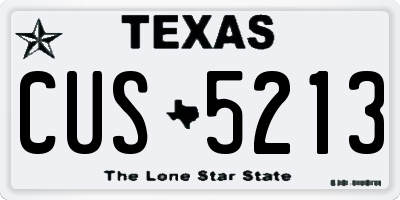 TX license plate CUS5213
