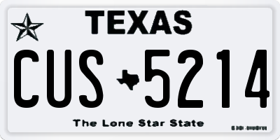 TX license plate CUS5214