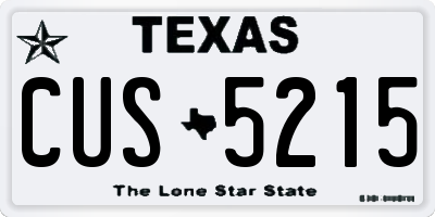 TX license plate CUS5215