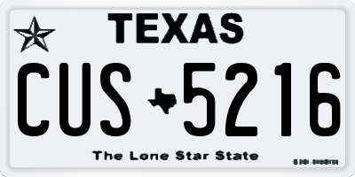 TX license plate CUS5216